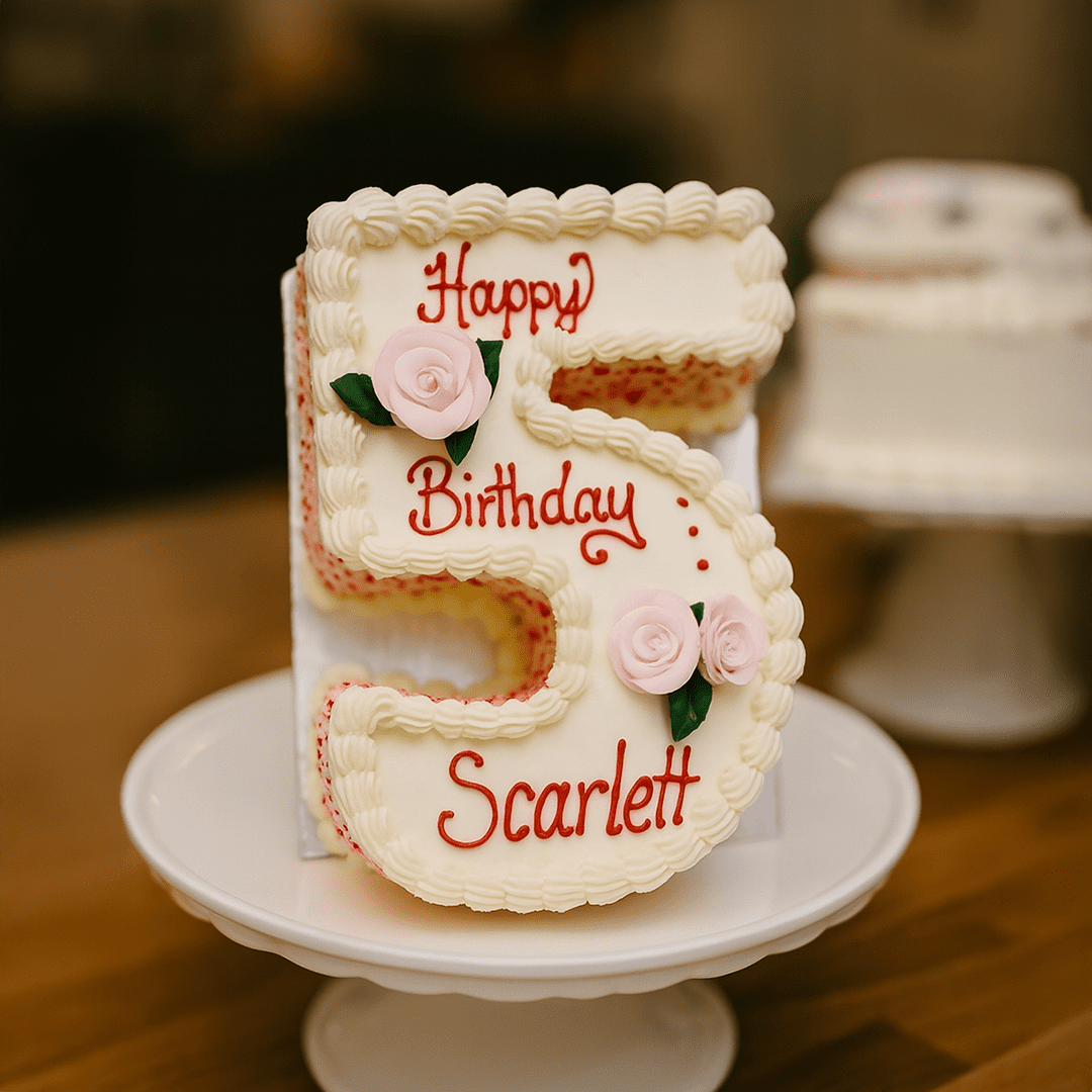 5 Num Cake with Vanilla Spongs 5 Num Cake With Vanilla Sponge - Image 1