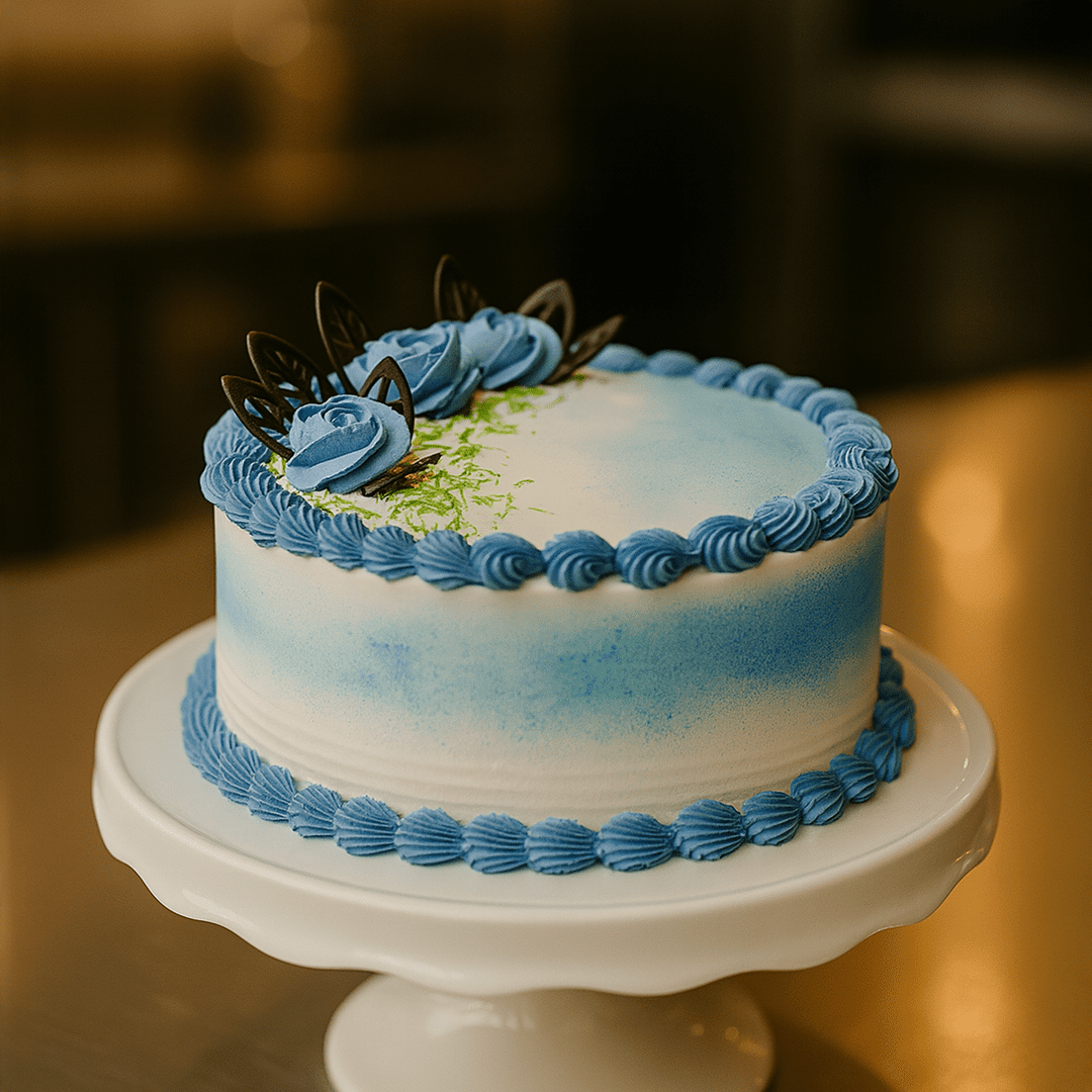 Blue Swirl Butter Cream Cake Blue Swirl Butter Cream Cake - Image 1