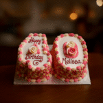 Pink & White Trim Num Cake