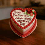 Red Roses Heart Shape Cake