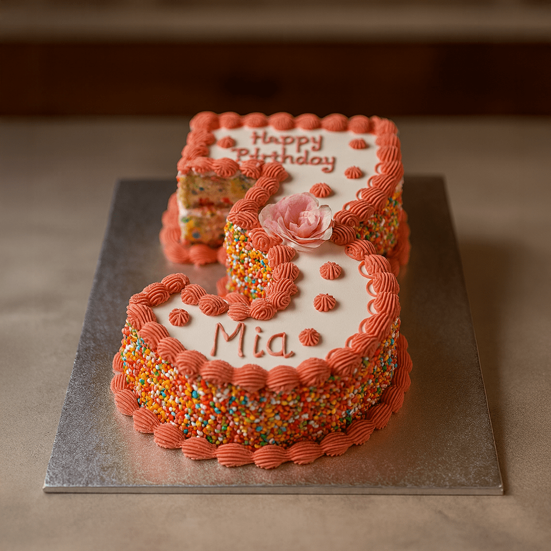 Number Cake With Rainbow Sprinkle Number Cake With Rainbow Sprinkle - Image 1