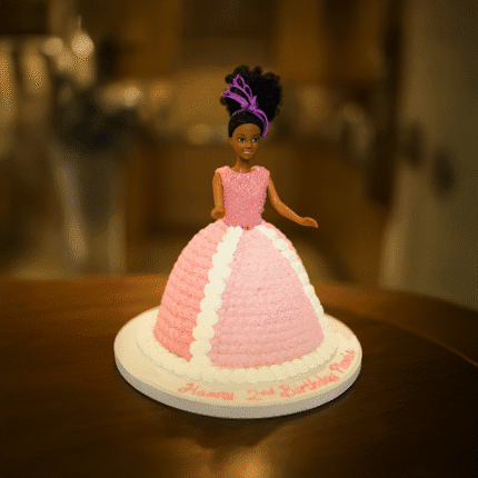 Pink & White Barbie Doll Birthday Cake