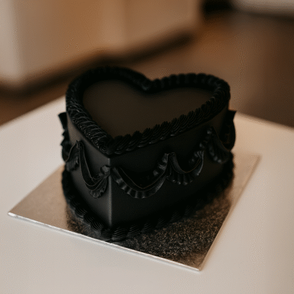 Vintage Black Heart Cake